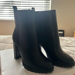 JustFab Sleek Black Heeled Boots